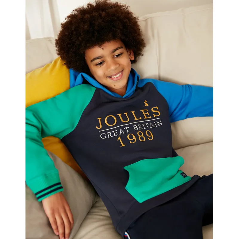 Joules Lucas Embroidered Raglan Hoody - Colourblock-2